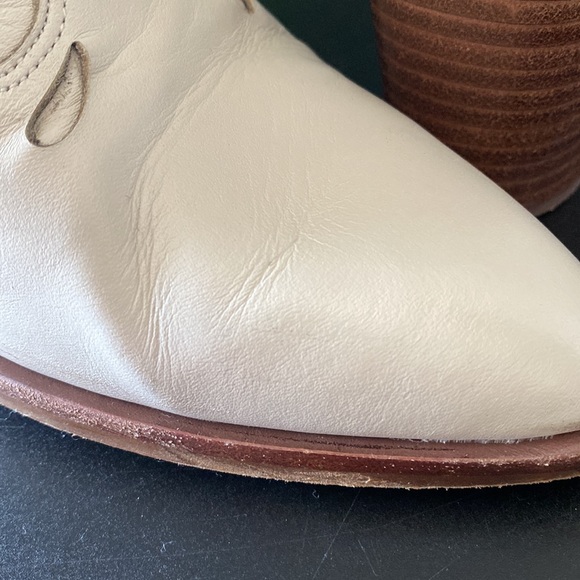 Gianni Bini Cream Cut Out Snakeskin Cowboy Booties - Picture 9 of 13